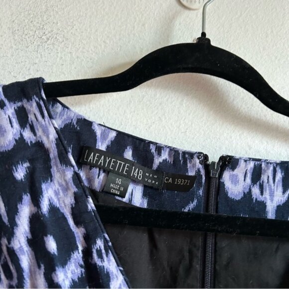 Lafayette 148 Sz 14 Purple Leopard Print A Line Dress - Picture 10 of 10